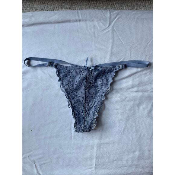 Maidenform Other - NWOT Blue Lace Thong Adjustable Side Straps Sheer Floral Mesh Vintage Y2K M